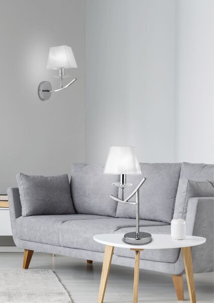 Nástěnná lampa VALENCIA - 1xE14, 40W, chromovaná / bílá