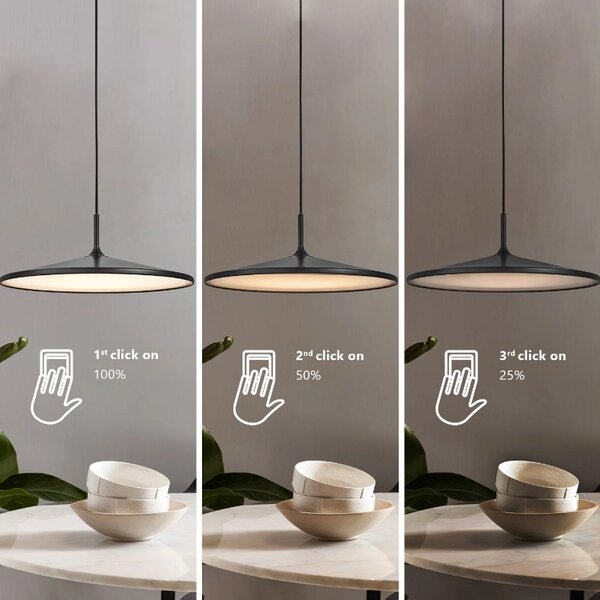 Nordlux 2412783003 Balance, černé závěsné svítidlo, LED 17,5W 2700K, prům.42cm