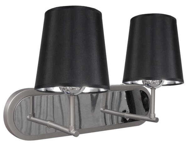 Moderní nástěnné osvětlení MILONGA - 2xE27, 60W, stříbrné / černé