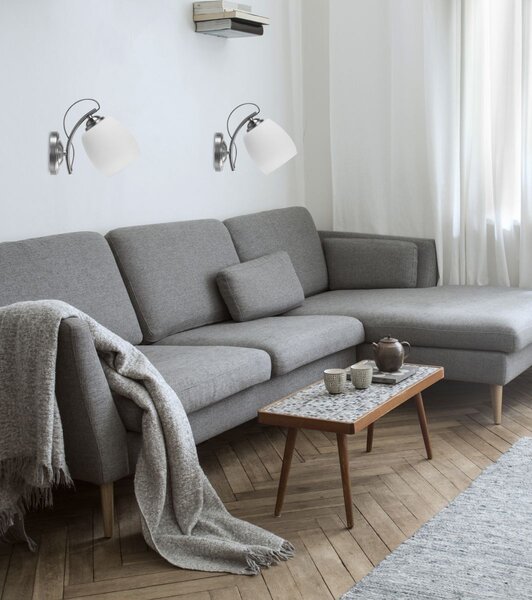Nástěnné moderní osvětlení AMBA - 1xE27, 40W, chromované / bílé