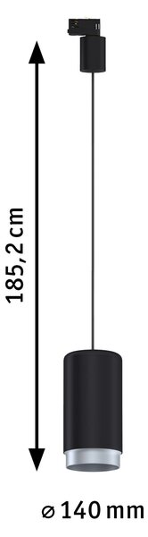 Paulmann 95405 ProRail3 Corus, černé závěsné svítidlo, 1x50W E27, výška 27,2cm