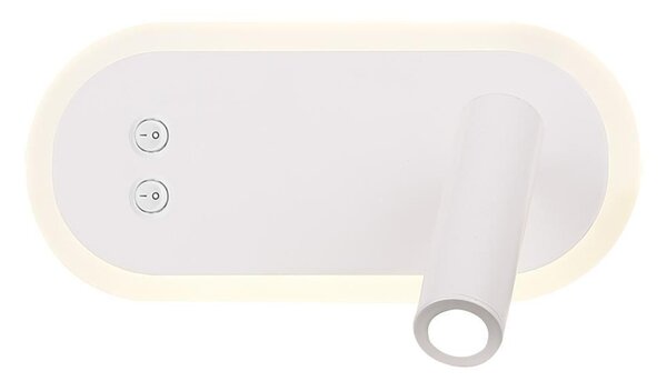 Nástěnné LED světlo se čtecím ramenem MIRACLE - 6W+3W, 4000K (denní bílá), bílé