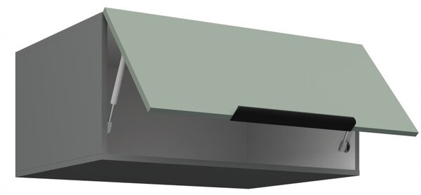 Hluboká digestořová skříňka LUNARA - šířka 80 cm, zelená / antracit