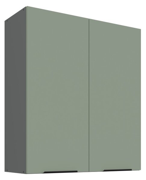 Vysoká horní skříňka LUNARA - šířka 80 cm, zelená / antracit