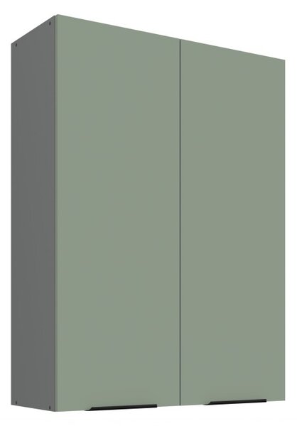 Vysoká horní kuchyňská skříňka LUNARA - šířka 80 cm, zelená / antracit