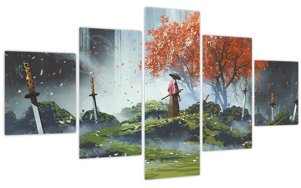 Obraz - Ilustrace zahrady mečů (125x70 cm)