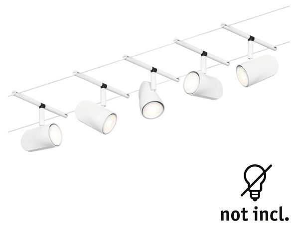 Paulmann 94467 CorDuo Cup Basic, bílý lankový systém, 5x max 10W LED 12V, 500cm