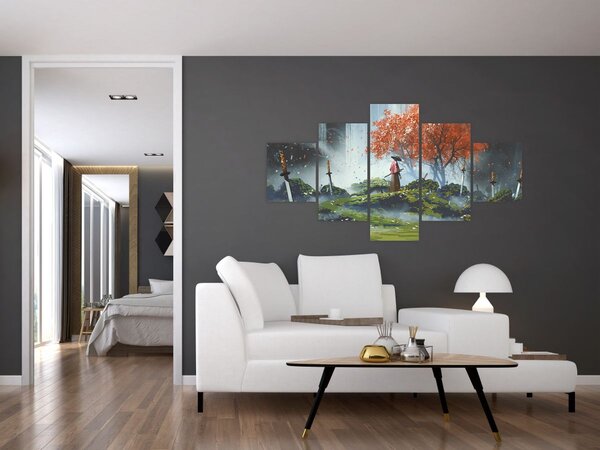 Obraz - Ilustrace zahrady mečů (125x70 cm)