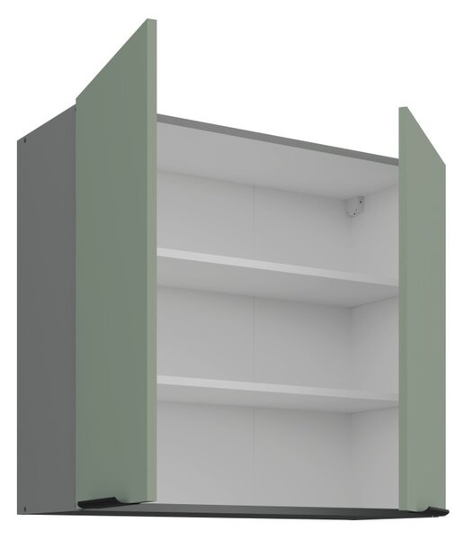 Horní kuchyňská skříňka LUNARA - šířka 80 cm, zelená / antracit