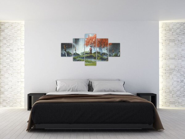Obraz - Ilustrace zahrady mečů (125x70 cm)
