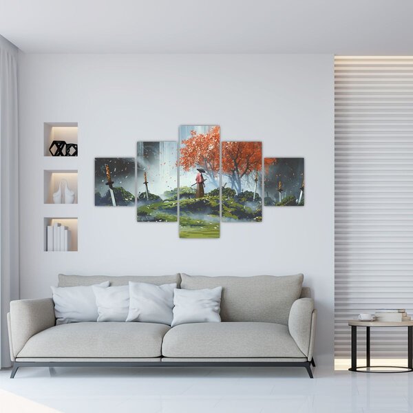 Obraz - Ilustrace zahrady mečů (125x70 cm)