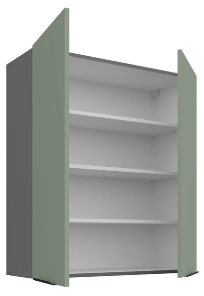 Vysoká horní skříňka LUNARA - šířka 80 cm, zelená / antracit