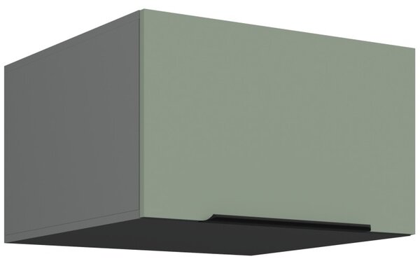 Horní hluboká skříňka s výklopnými dvířky LUNARA - šířka 60 cm, zelená / antracit