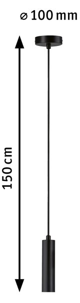 Paulmann 79757 Kine, černé závěsné svítidlo pro dekorativní žárovku 1xE27, délka 150cm