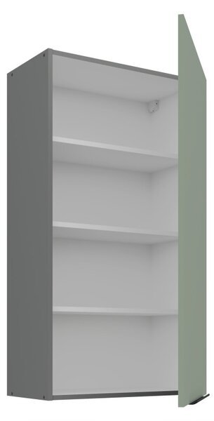 Vysoká horní kuchyňská skříňka LUNARA - šířka 60 cm, zelená / antracit
