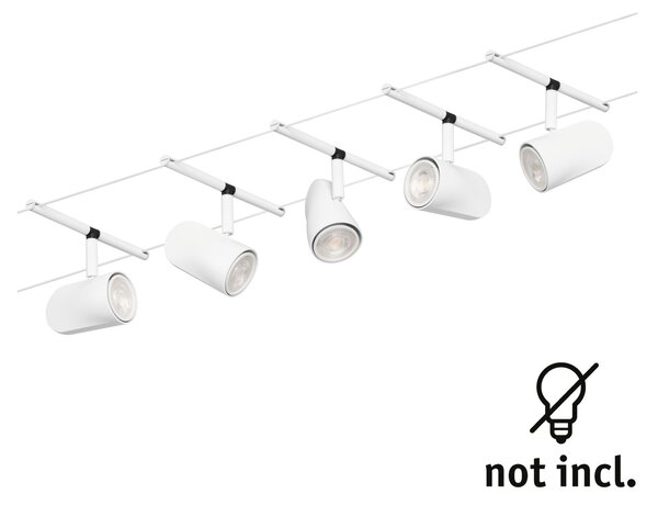 Paulmann 94467 CorDuo Cup Basic, bílý lankový systém, 5x max 10W LED 12V, 500cm