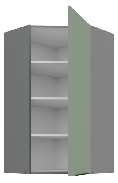 Vysoká horní rohová skříňka LUNARA 1 - 60x60 cm, zelená / antracit