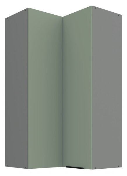 Vysoká horní rohová skříňka LUNARA 2 - 60x60 cm, zelená / antracit
