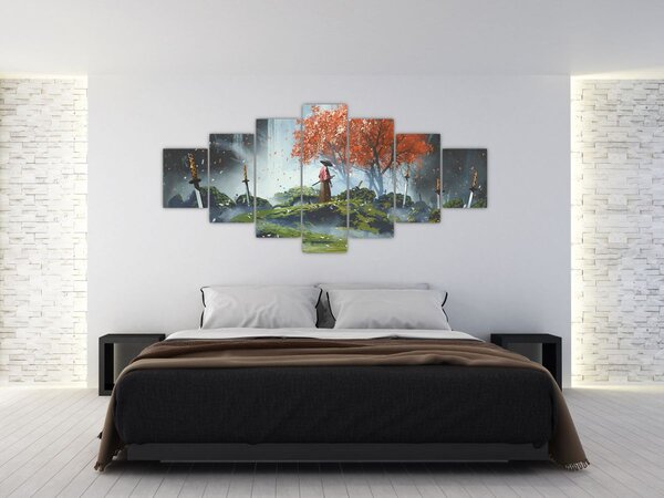 Obraz - Ilustrace zahrady mečů (210x100 cm)