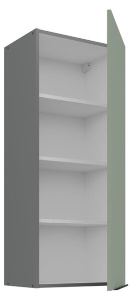 Vysoká horní kuchyňská skříňka LUNARA - šířka 45 cm, zelená / antracit