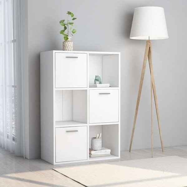 VidaXL Knihovna/dělící zástěna 60,5 x 30 x 90 cm, konstrukční dřevo [801134] Barva: Bílá