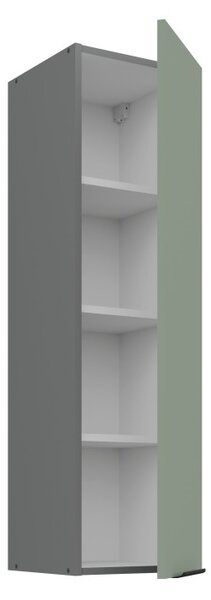 Vysoká horní kuchyňská skříňka LUNARA - šířka 30 cm, zelená / antracit