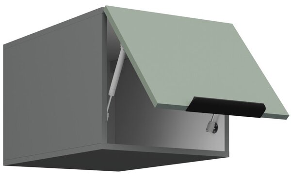 Horní skříňka s výklopnými dvířky LUNARA - šířka 40 cm, zelená / antracit