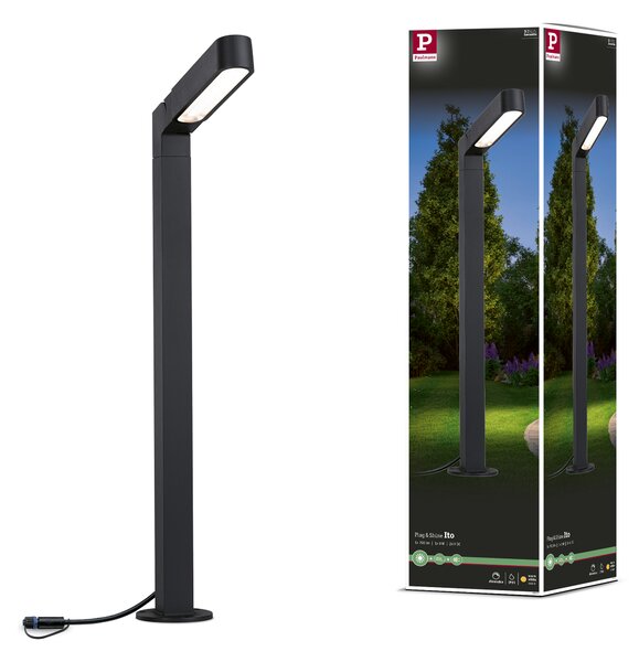 Paulmann 94547 Plug&Shine Ito Vertical, zahradní sloupek, 6W LED 3000K, antracit, výška 70cm, IP65