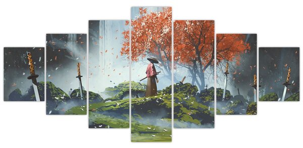 Obraz - Ilustrace zahrady mečů (210x100 cm)