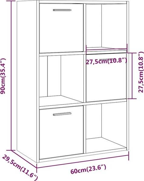 VidaXL Knihovna/dělící zástěna 60,5 x 30 x 90 cm, konstrukční dřevo [801134] Barva: Bílá
