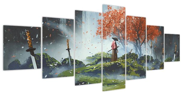 Obraz - Ilustrace zahrady mečů (210x100 cm)