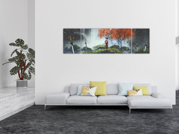 Obraz - Ilustrace zahrady mečů (170x50 cm)