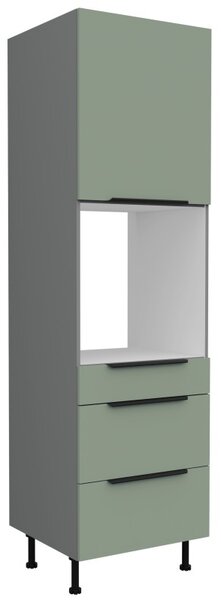 Skříň na vestavnou troubu se šuplíky LUNARA - šířka 60 cm, zelená / antracit