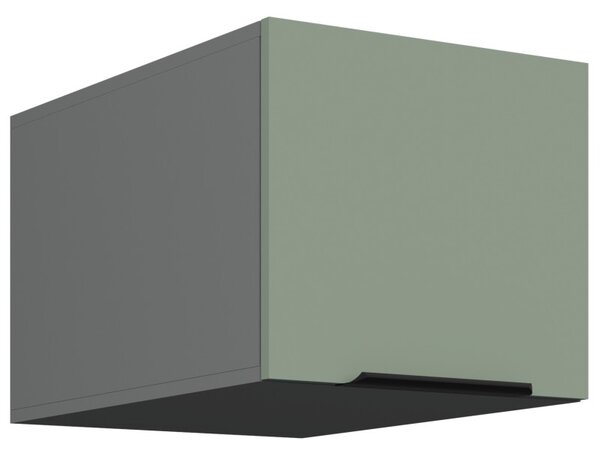 Horní skříňka s výklopnými dvířky LUNARA - šířka 40 cm, zelená / antracit