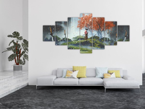 Obraz - Ilustrace zahrady mečů (210x100 cm)