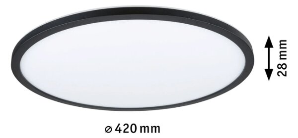 Paulmann 71013 Atria Shine, černé stropní svítidlo s korónou, 22W LED 4000K tříkrokové stmívání, průměr 42cm