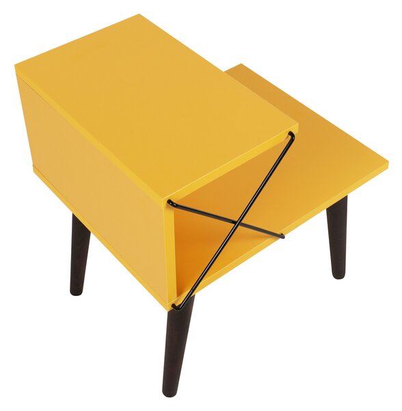HezkýNábytek.cz Noční stolek Crossline (žlutá). 1072665