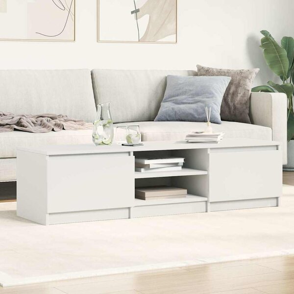 VidaXL TV stolek 140 x 40 x 36 cm, dřevo [800648] Barva: bílá s vysokým leskem
