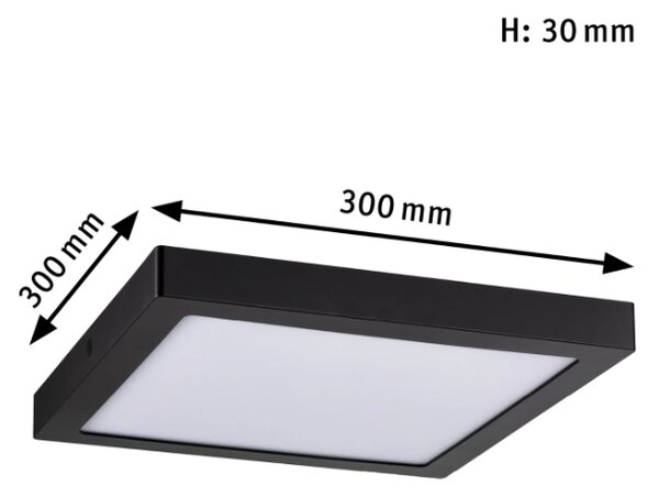 Paulmann 71026 Abia, stropní svítidlo, LED 22W 4000K, černá, 30x30cm