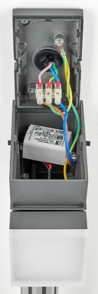 Schrack Venkovní čtvercové nástěnné svítidlo Evo Up LED 8W 3000K, otočné, antracit, IP54