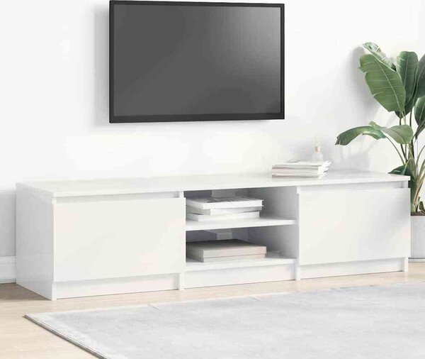 VidaXL TV stolek 140 x 40 x 36 cm, dřevo [800648] Barva: bílá s vysokým leskem