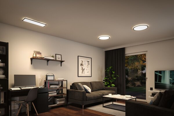 Paulmann 71016 Atria Shine, černé stropní svítidlo s korónou, 22W LED 4000K tříkrokové stmívání, 42x42cm