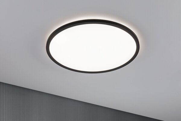 Paulmann 71013 Atria Shine, černé stropní svítidlo s korónou, 22W LED 4000K tříkrokové stmívání, průměr 42cm