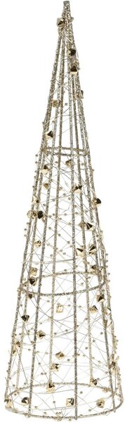 Svítící vánoční kužel Gld Diamond, 40 cm, 20 LED, teplá bílá, časovač