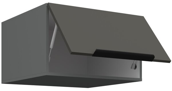 Horní hluboká skříňka s výklopnými dvířky LUNARA - šířka 60 cm, grafit / antracit