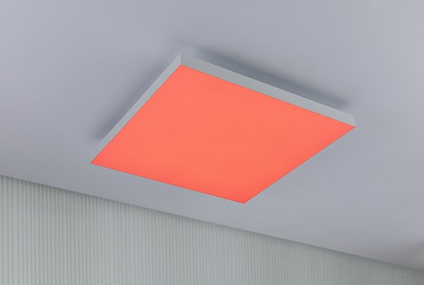 Paulmann 79905 Velora, bílý subtilní stropní LED panel Rainbow dynamic RGBW, 19W LED 3000-6500K, 45x45cm, dálkové ovládání