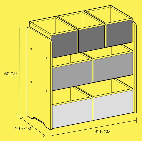 REGÁL DO DĚTSKÉHO POKOJE, bílá, 62,5/60/29,5 cm - Skříně & regály do dětského pokoje, Online Only