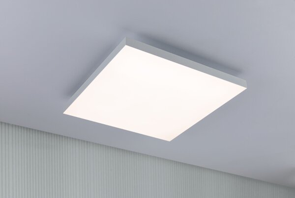 Paulmann 79905 Velora, bílý subtilní stropní LED panel Rainbow dynamic RGBW, 19W LED 3000-6500K, 45x45cm, dálkové ovládání
