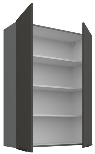 Vysoká horní kuchyňská skříňka LUNARA - šířka 80 cm, grafit / antracit