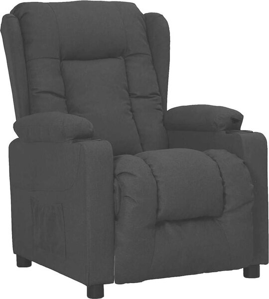 VidaXL Polohovací křeslo tmavě textil [339050] Barva: Černá